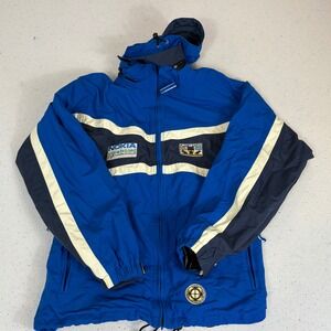 Vintage Nokia Snowboard World Cup Mens Ski Jacket Blue L Waterproof Planet Earth